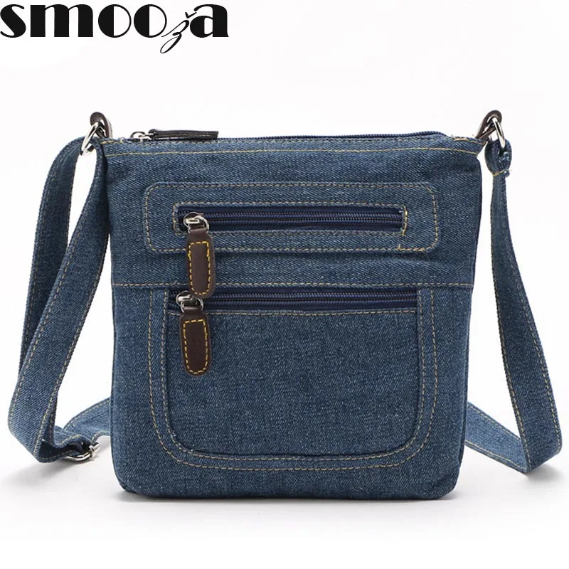 Buy SMOOZA Fashion blue denim shoulder bags women
