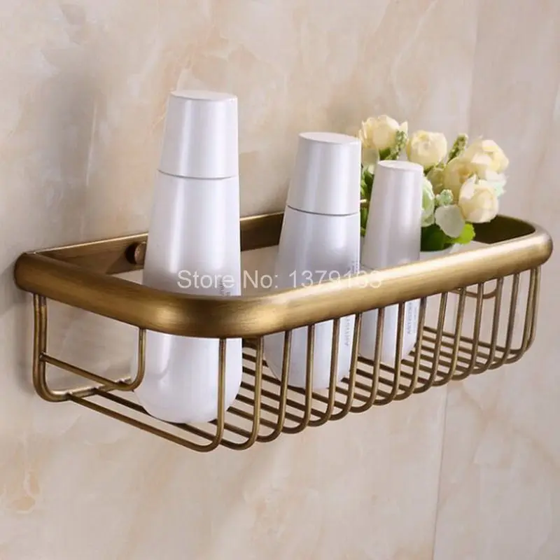

11.8" ( 300mm ) Vintage Retro Antique Brass Wall Mounted Bathroom Accessory Bath Soap / Sponge Shower Storage Basket aba030
