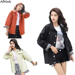 Chaqueta de Mezclilla Suelta Primavera Femenina 2019 Nueva Chaqueta Coreana Popular Cuello Caído Chaqueta Estilo Casual con Bolsillos Chaqueta de Mezclilla Suelta Primavera Femenina 2019 Nueva Chaqueta Coreana Popular Cuello Caído Chaqueta Estilo Casual con Bolsillos