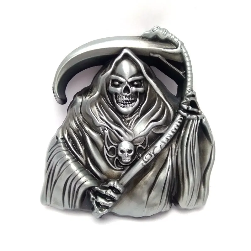 Skeleton Skull Sickle death belt buckle metal Mens BIg buckle retail