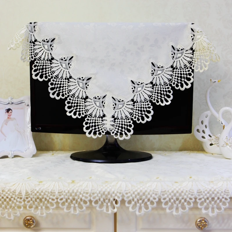 15" 70" inch TV Dust Cover Decorative Hood Curtain Decor for Flat Screen HD LCD PC Satin ...