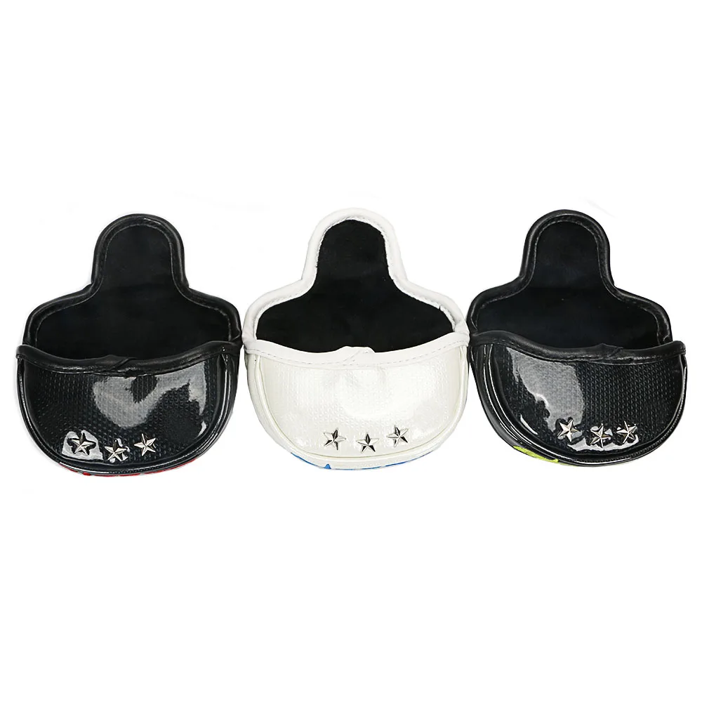 head covers for golf putter three Colors To Choose With Handmade Embroidery Pattern Protect Cover