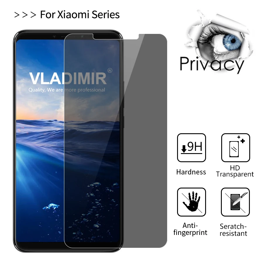 Vladimir Privacy Анти-шпионское закаленное стекло для Xiaomi Mi Mix 3 2s 2 Evo Защитная пленка