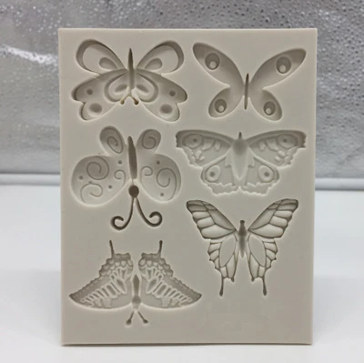 

6PCS butterfly cake tool fondant silicone mold cake decorating mold Turn sugar moulds texture butterfly H528