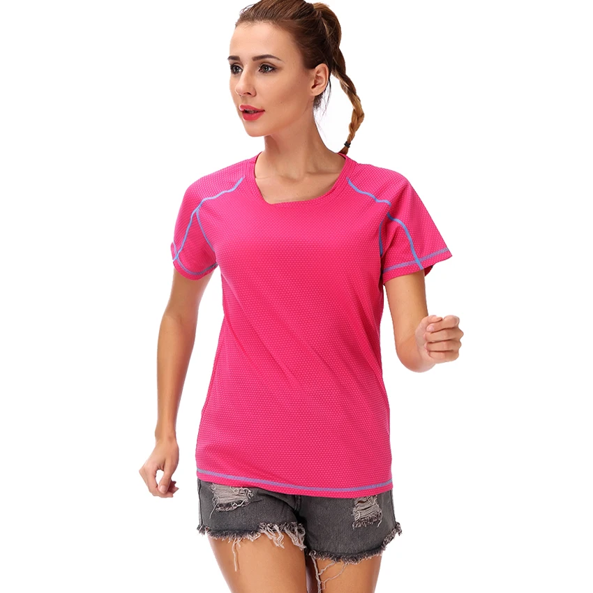 

LELINTA Women Yoga Shirts High Elastic Slim Workout Sports T Shirt Quick Dry Running Gym Fitness Breathable Yoga Sports Tops