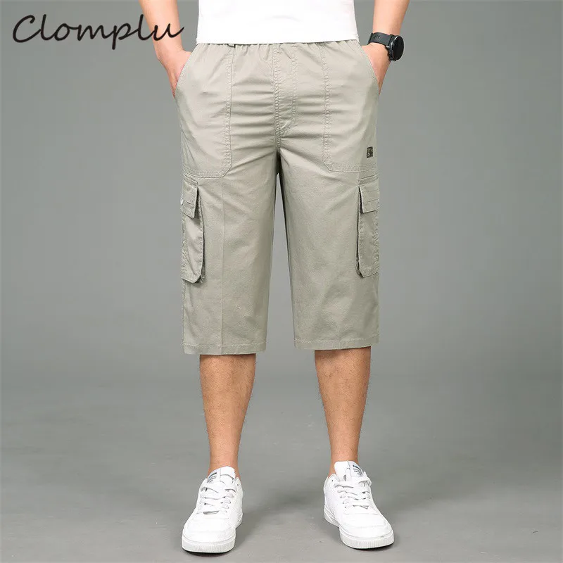 Clomplu Cargo Shorts Mens 3/4 Trousers Plus Size Summer Male Short Pants 2019 New Clothes for Men Quality Elastic Waist Clomplu Cargo Shorts Mens 3/4 Trousers Plus Size Summer Male Short Pants 2019 New Clothes for Men Quality Elastic Waist