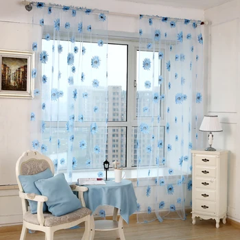 

1x2m Sunflower Patterns Door Window Curtain Drape Panel or Scarf Assorted Scarf Sheer V