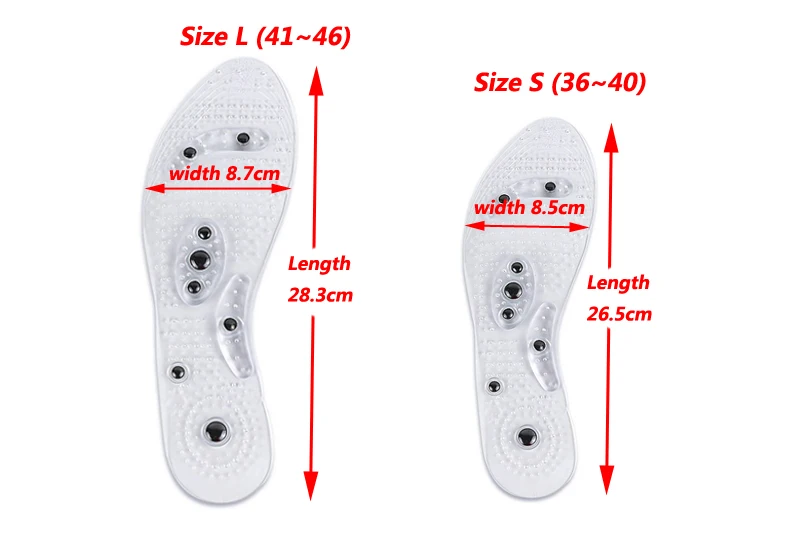 MC011 прозрачный массаж ног стельки Магнитная терапия Магнит стельки акупрессура потеря веса крем для ног обувь pad
