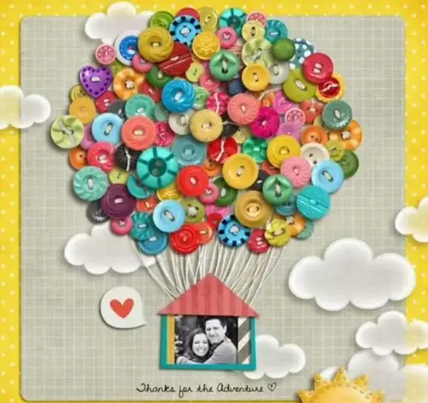 

Children's cartoon cute DIY making colorful handmade buttons Wood material creative buttons Doll decorative painting