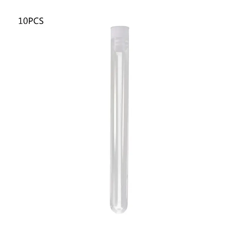 

10Pcs Plastic Test Tubes Lab Test Tool With Screw Cap Transparent 15 * 150mm
