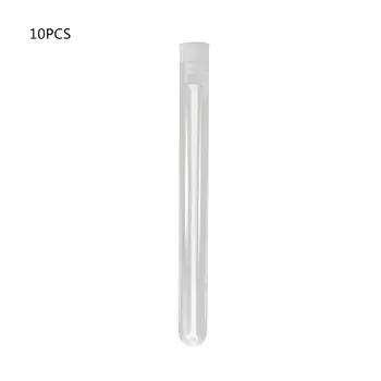 

10Pcs Plastic Test Tubes Lab Test Tool With Screw Cap Transparent 15 * 150mm