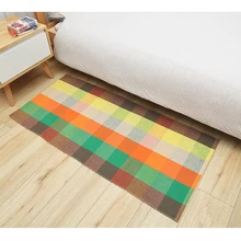 Хлопок тканые коврики плед Проверьте полосатый ковры коврики Прочный машина моющийся коврик для Прачечная гостиная/спальня/кухня