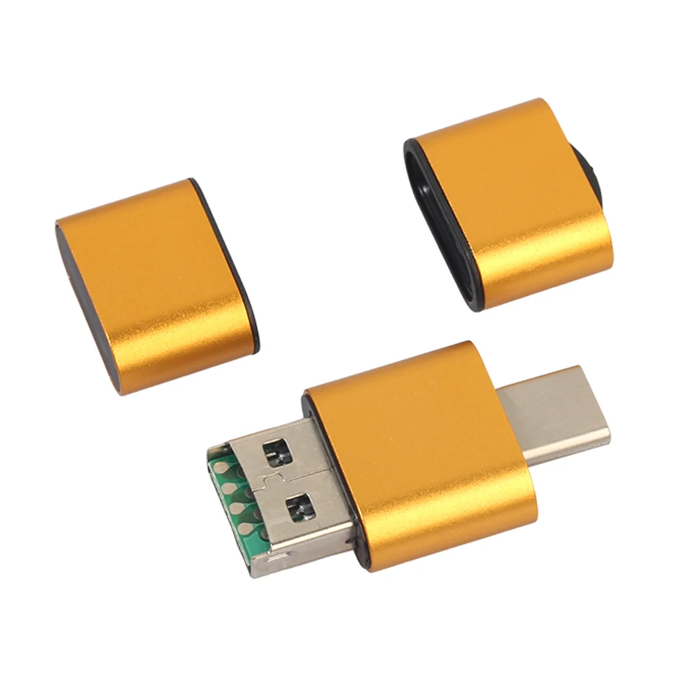 USB OTG адаптер 2 в 1 USB 2,0 Micro USB адаптер типа OTG C конвертер Поддержка 128 ГБ TF кард-ридер телефонные адаптеры