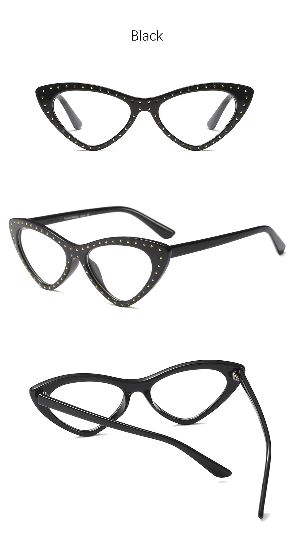 Кошачий глаз очки оправа женские сексуальные для чтения поддельные женские очки прозрачные треугольные оправы для очков для женщин прозрачный компьютер