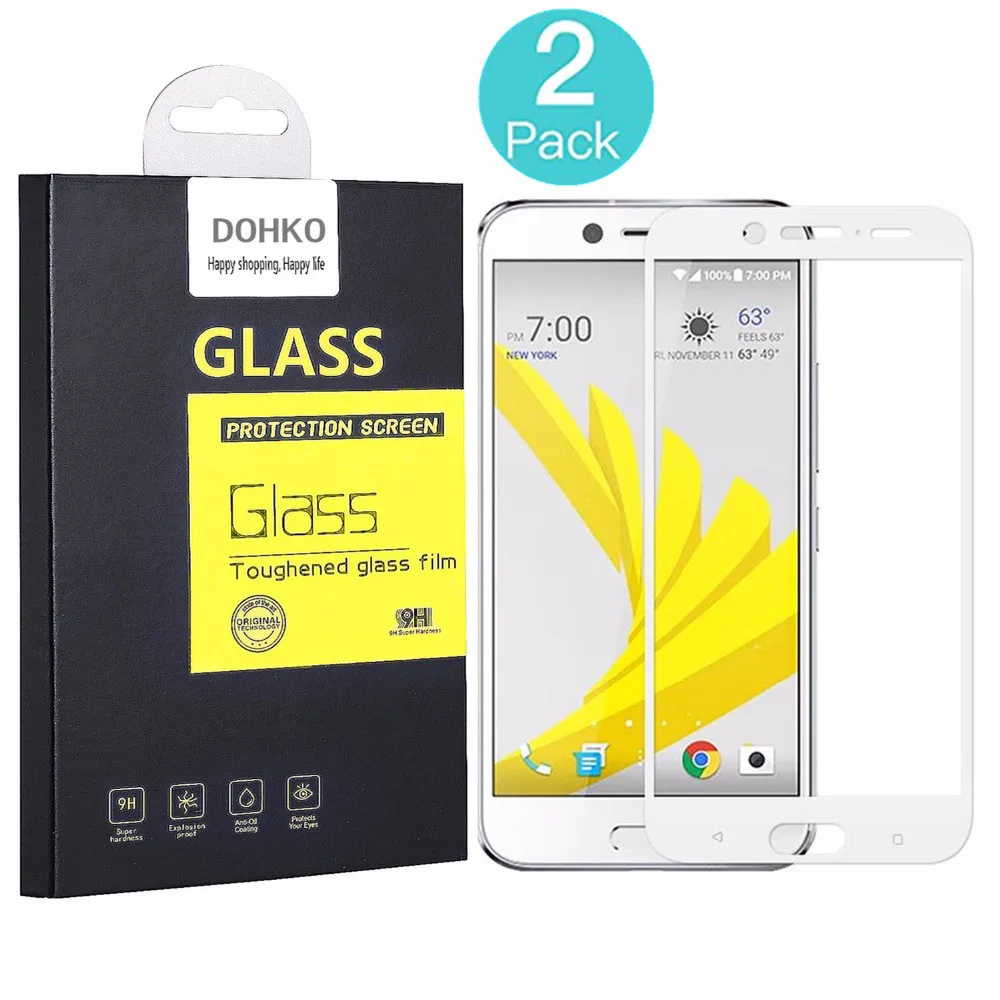 2 PACK DOHKO For HTC 10 EVO Protective Film Tempered Glass HD 2.5D Full Cover Screen Protector for 10EVO | Мобильные телефоны и