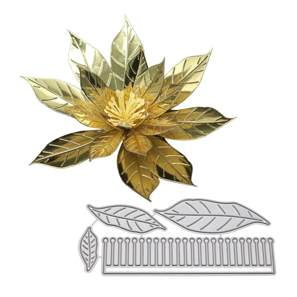 

3D Leaf Shape DIY Etching Carbon Steel Cutting Dies for Scrapbook Decor Card Album Making Metal Cutting Dies and Stamps Sets