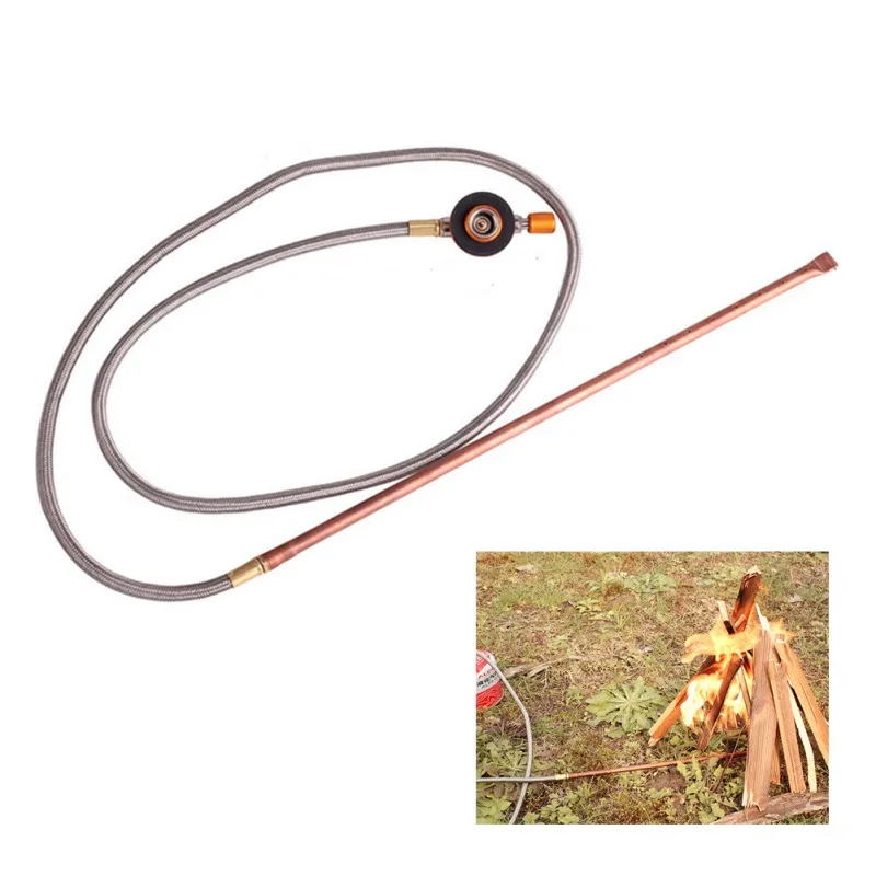 

Portable Picnic Camping Stove Head Flat Gas Tank Copper Long Converter Refill Adapter Camping Equipment