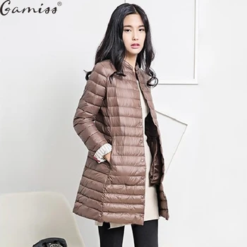 

Wipalo Winter Casual Coat Light Parkas Women Chic Collarless Long Sleeve Single Breasted Solid Color Women Padded Coat Parkas