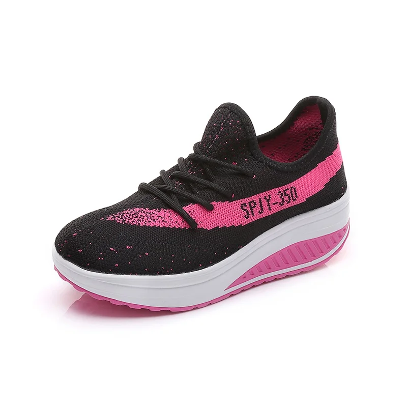 Новинка года удобные Для женщин Обувь спортивная для девочек летние дышащие сетки воздуха Спортивная обувь для Для женщин Super Light Обувь для прогулок - Цвет: YQ018blackred