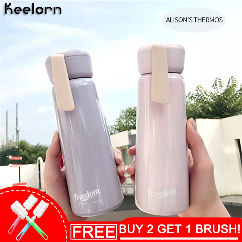 cheap Keelorn 350ml High Quality Fashion Brief Stainless Steel Vacuum Flask Thermoses Cup Portable Thermal Insulation Vacuum Flask Cup