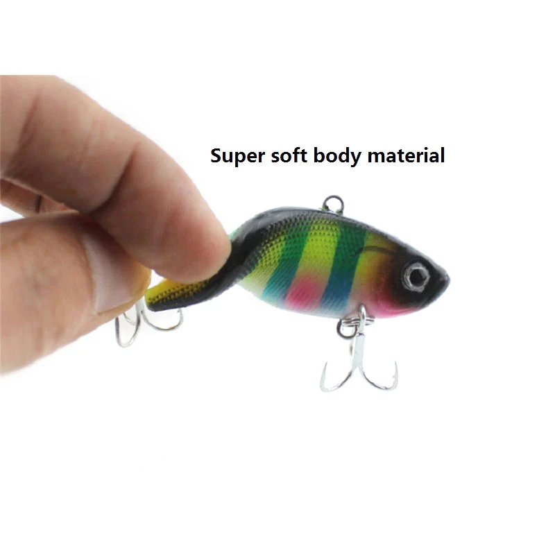 8pcs/pack 18g 13g soft fish VIB sea bass fishing bait metal lead inside artificial fish bait soft rubber wobbler lures tackle