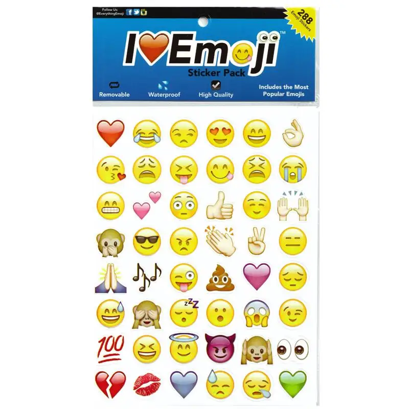 Emoji Sticker Pack Instagram Facebook Twitter 288 Emoji stickers for iPhone Kids Rooms mini Decor Sticker