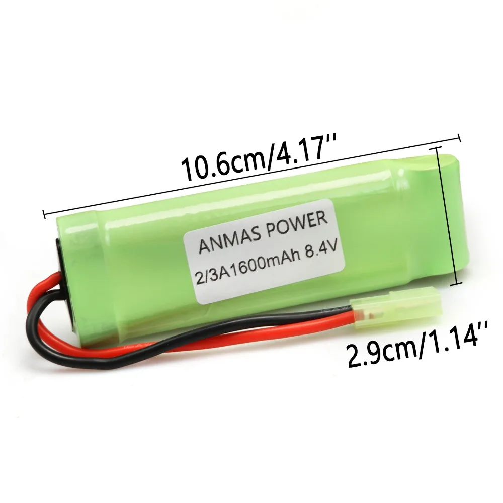8.4V 1600mAh Ni MH NiMH 2/3A Mini Flat Pack Airsoft Rechargeable