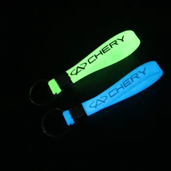 

New Luminous Car-Styling Silicone Keychain Car Sticker key ring For Chery Tiggo 5 Fulwin A1 A3 Key Chain Accessories