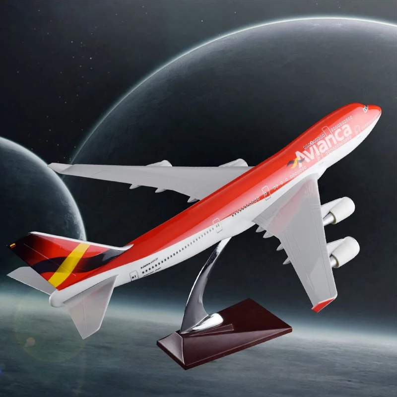47 см Boeing 747 Колумбия авиакомпаний модель самолета смолы B747 400 Avianca Airways Аэробус