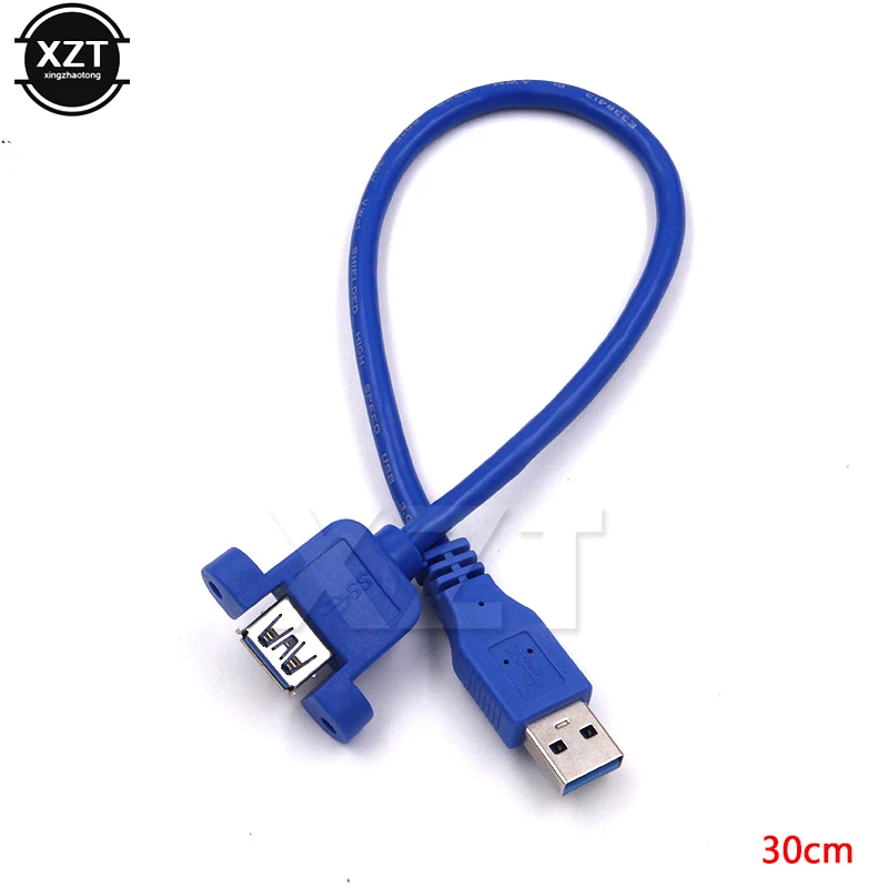 High Speed USB 3.0 Male To Female USB 3.0 Extension Cable Wire Computer Host Panel Mount Screw Connector Adapter usb aux adapter