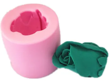 

3D Flower Rose Bud Shaped Cake Decoration Mold DIY Fondant Silicone Mold 6x6x5.5cm Candle Mold Chocolate Soap Mold Baking