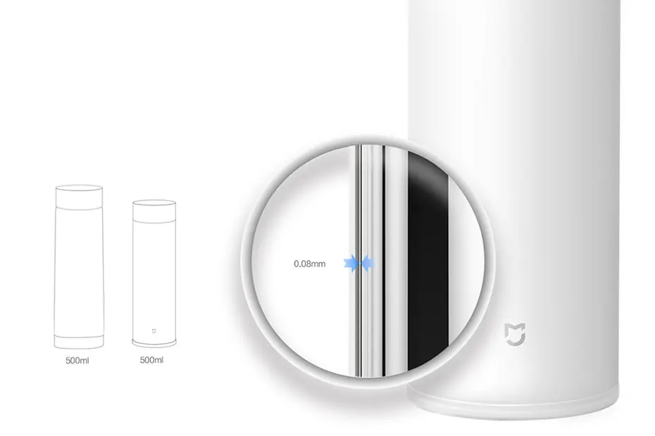 Original Xiaomi Mijia 500ml Thermal Cup Heat Water Tea Mug Thermos Insulated 316304 Stainless Steel 12 Hours WarmCold Keeping-99