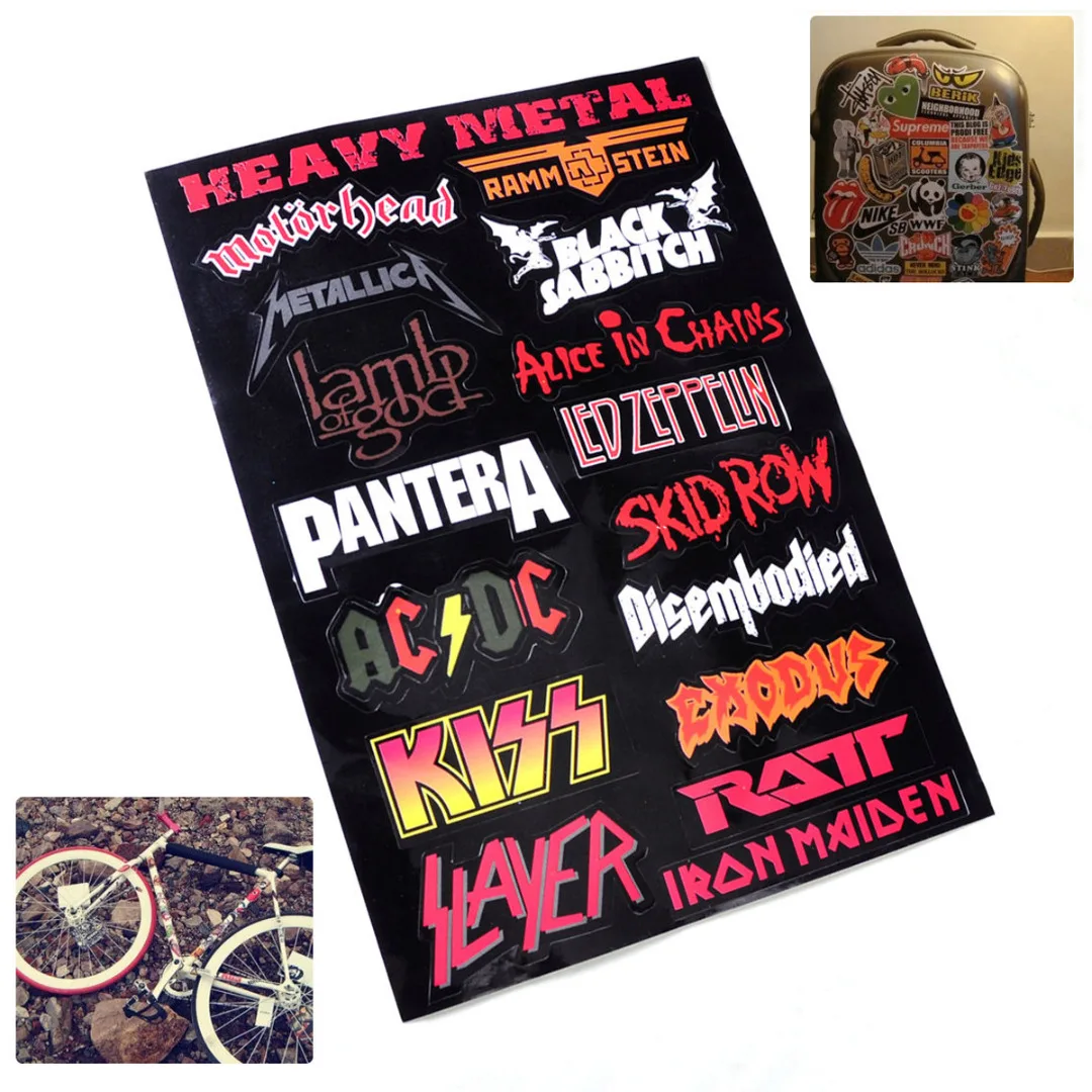 Vinyl Heavy Metal Metallic Band Logo Decal Rock Music Sticker Wall Laptop Decor Heavy Metal Band Logo Sticker 29.5x21 cm