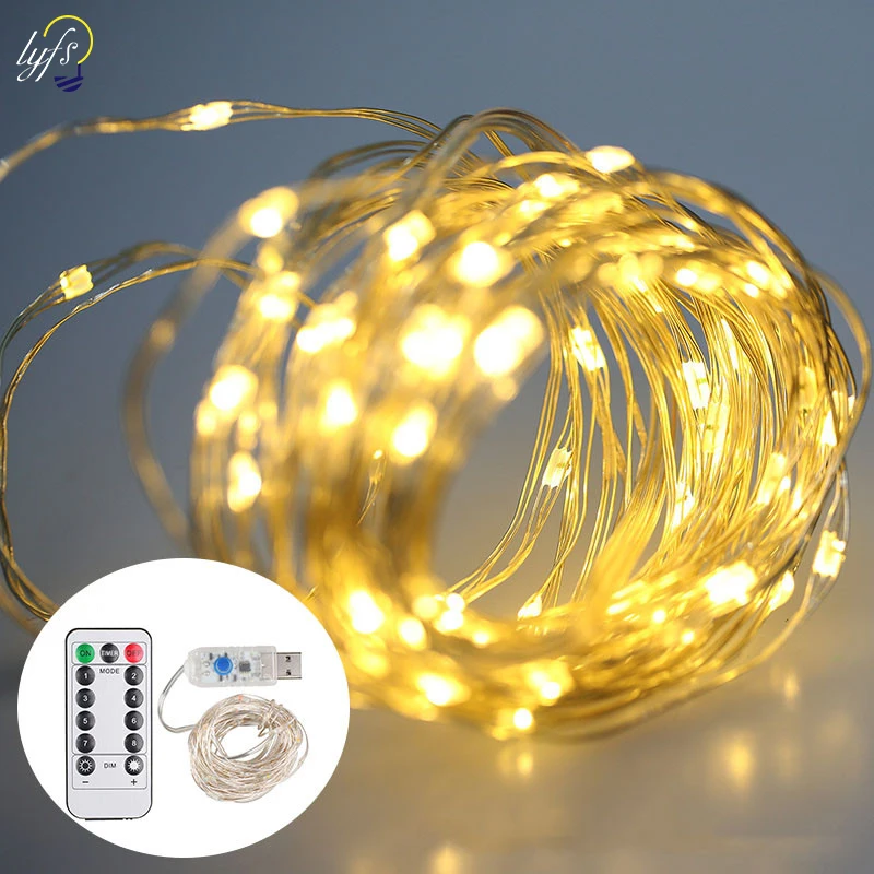 LYFS 10 м 20 м Пульт дистанционного управления струнные огни затемняемые водостойкие декоративные огни для спальни Патио Сад Двор вечеринки