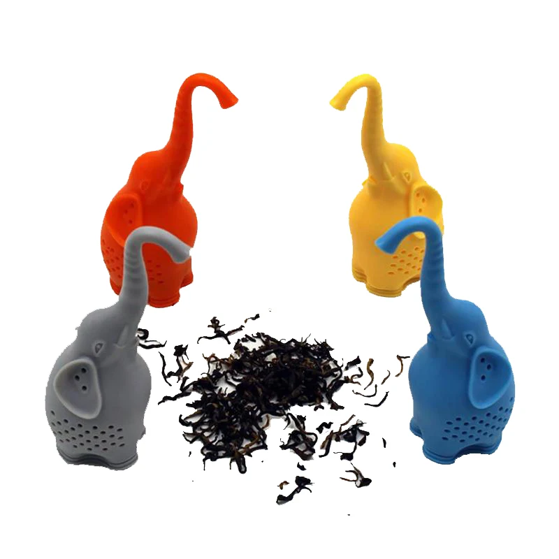 Silicone Tea Infusers Tools Cute Elephant Cartoon Shape Infusor Tea Strainer Food Grade Silicone Make Tea Bag Filter 4 Colors  (19)