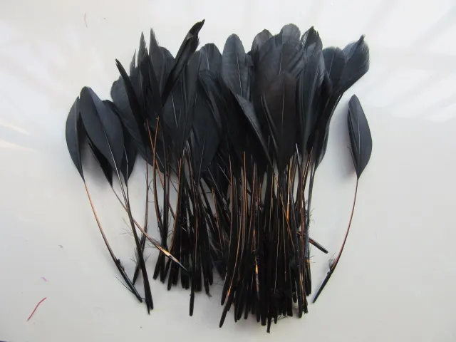 Новинка! черный цвет 20 шт красивое гусиное перо перья из крыльев, 13-18 см длиной, DIY украшения декоративные аксессуары