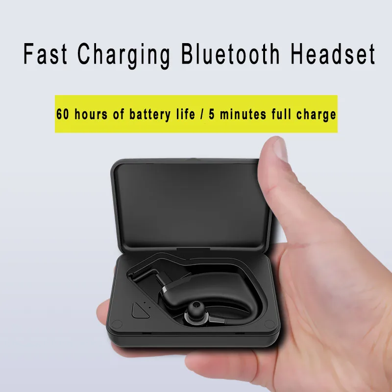 Fast Charging V10 Earphone Handsfree Business Bluetooth 5.0 Headphone Mic Voice Control Wireless Headset For Xiaomi iphone so on