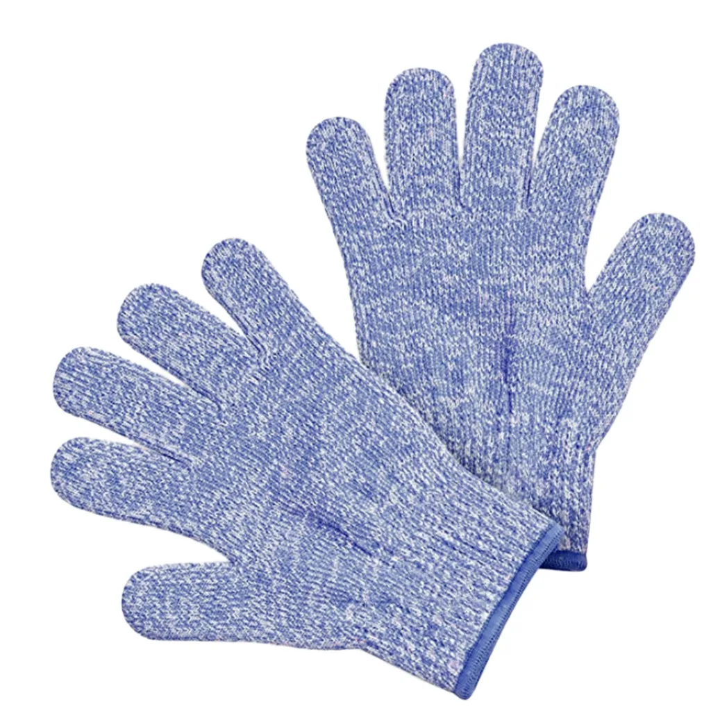 New Kitchen Cut-resistant Glove For kids 1Pair Small Adult Anti Cut Gloves Maximum Kids Cooking Protection safety - Цвет: Синий