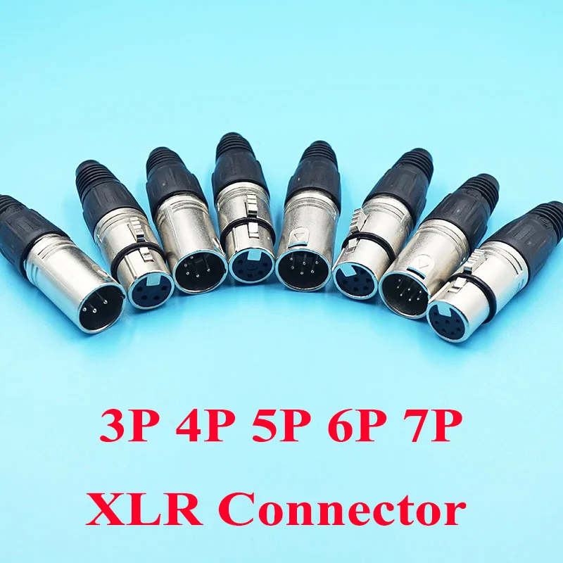 50 шт./лот Штекерный разъем XLR 3P 4P 5P 6P 7P 6 штырьков для микрофона 7Pin аудио разъемы