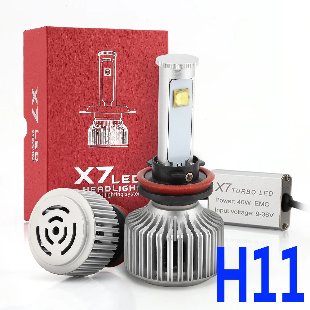 H11 LED Headlight Car Light 12V 80W White 6000K 7200Lm LEDs Bulb High