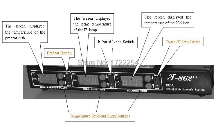 PUHUI IRDA ir rework T862++ BGA SMD паяльная инфракрасная станция T-862