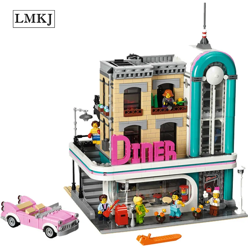

Lepin The Downtown Dinner 2778Pcs Creator Streetview Series Building Blocks Toys for Children Compatible with Legoingly 10260