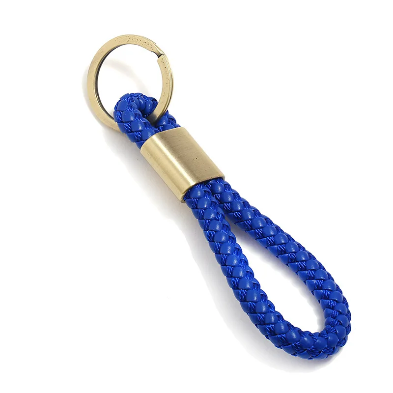 Hand Made PU Leather Strap Key Chains Car Keychains Woven Cord Key