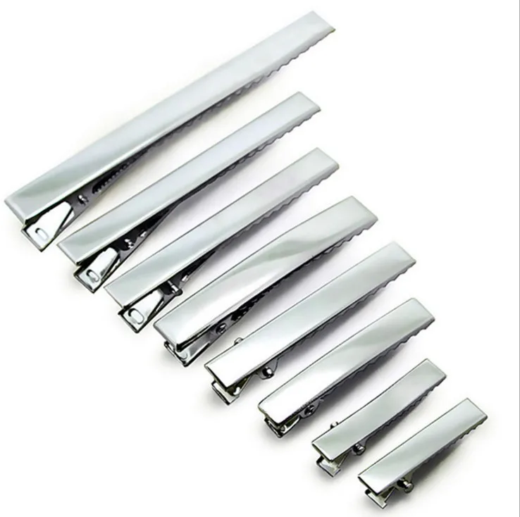 

Silver Flat Metal Single Prong Alligator Hair Clips Barrette for Bows DIY accessories hairpins accessories 50pcs