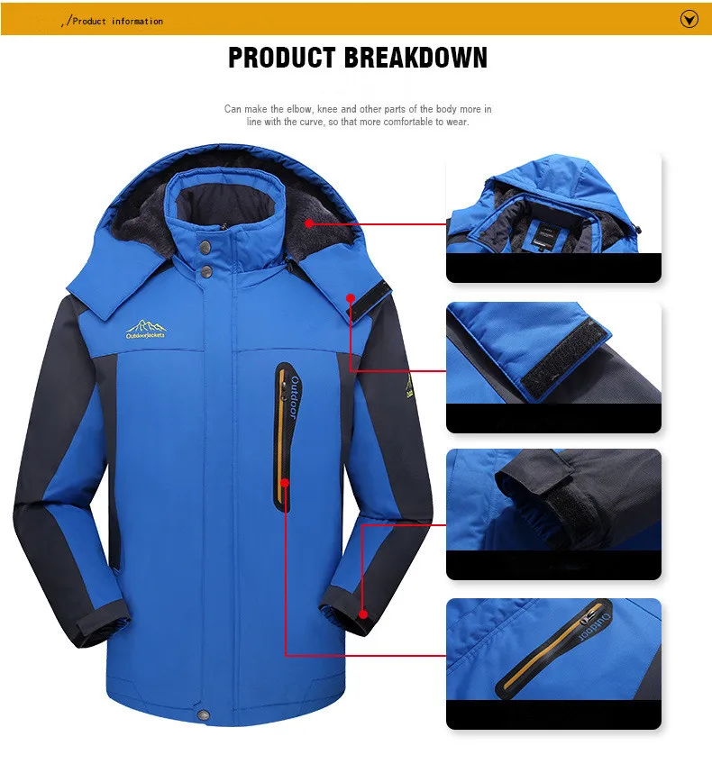 Plus Size 9XL Winter Thick Fleece Down Jacket Thermal Waterproof Windbreaker Outwear Military Tactical Down Parka Outwear Coats