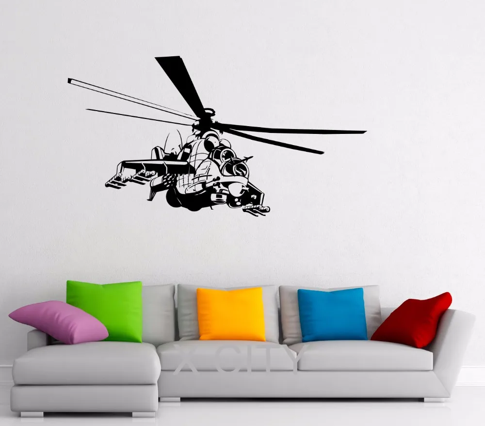 Airforce Helicopter Military Decals CREATIVE WALL ART REMOVABLE