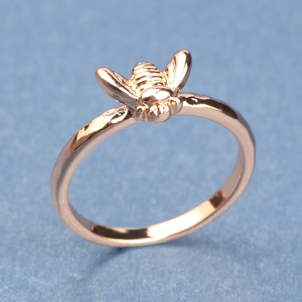 1Pcs-Simple-Tiny-Solid-Gold-Color-Copper-Bee-Finger-Rings-Gold-Hammered-Band-Stacking-Rings-Wedding (5)