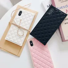 

For iPhone 8 8Plus X 7 7Plus Fashion Plaid Fitted Leather Case Soft TPU Phone Back Cover Shell For iPhone 6 6s 6Plus 6s Plus