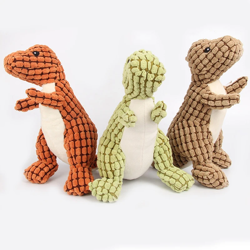 

Sound Toy Corn Kernels Material Dinosaur Shape Durable Noise Maker Squeakers Toy Sound Resistant to biting Interactive Pet Toys