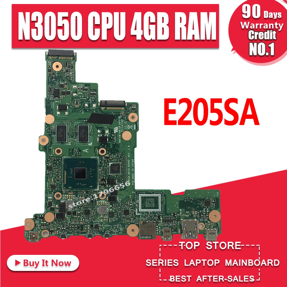 E205SA материнская плата для ноутбука For Asus tp200sA E205S тестовая N3050 CPU 4 Гб RAM 32